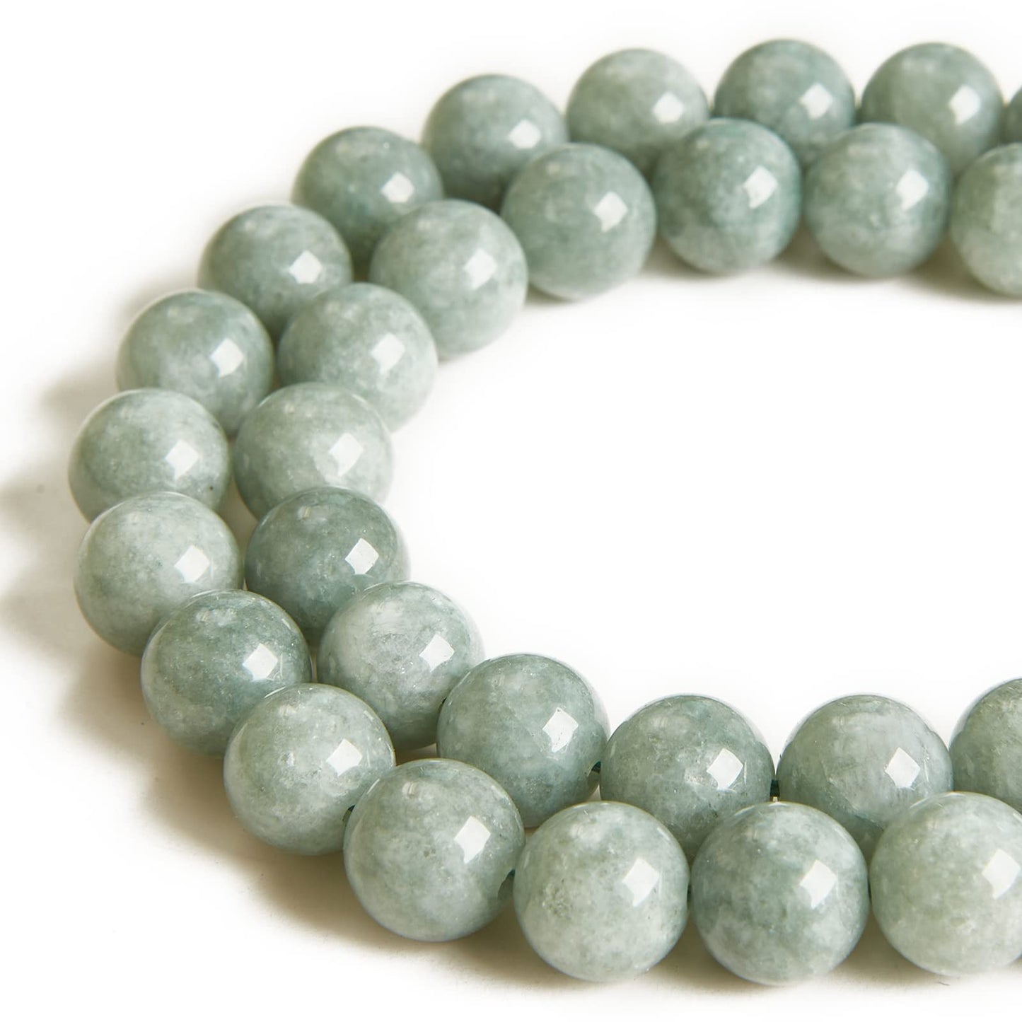 100pcs 8mm Burmese Jade Beads Natural Gemstone Beads Round Loose Beads for Jewelry Making