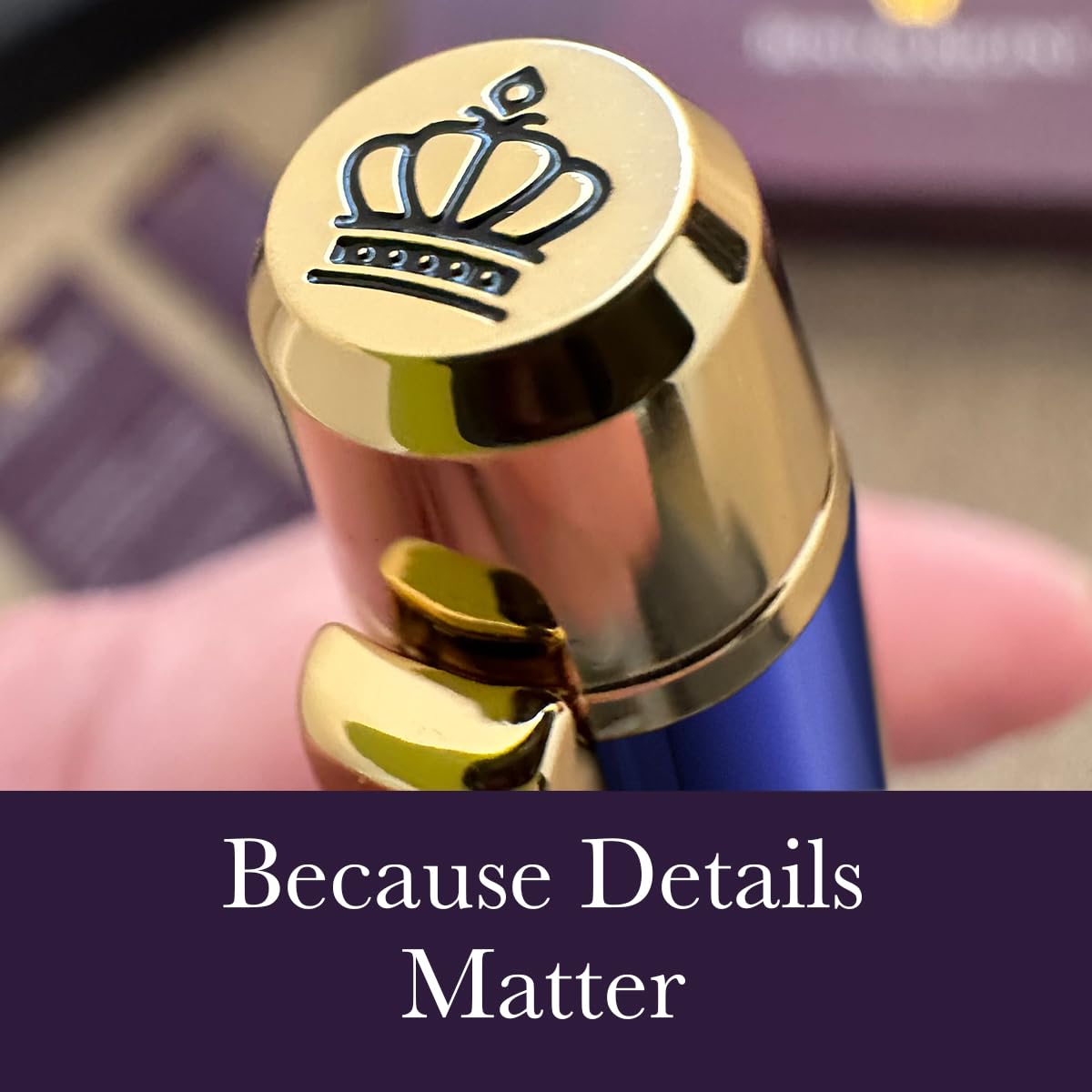 Bond & Regent 24 Karat Gold Luxury Rollerball Pen - Fancy Executive Professional Writing Gift Set for Men & Women, Nice Pens, Royal Blue