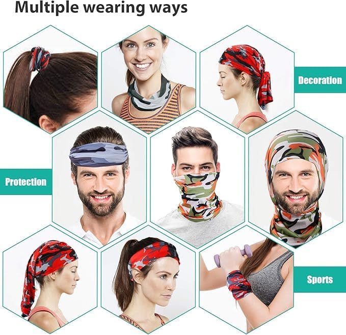 Sun Protection Face Mask Neck Gaiter - 9 Pack Breathable UV Protection Scarf for Men & Women, Hiking, Cycling, Fishing