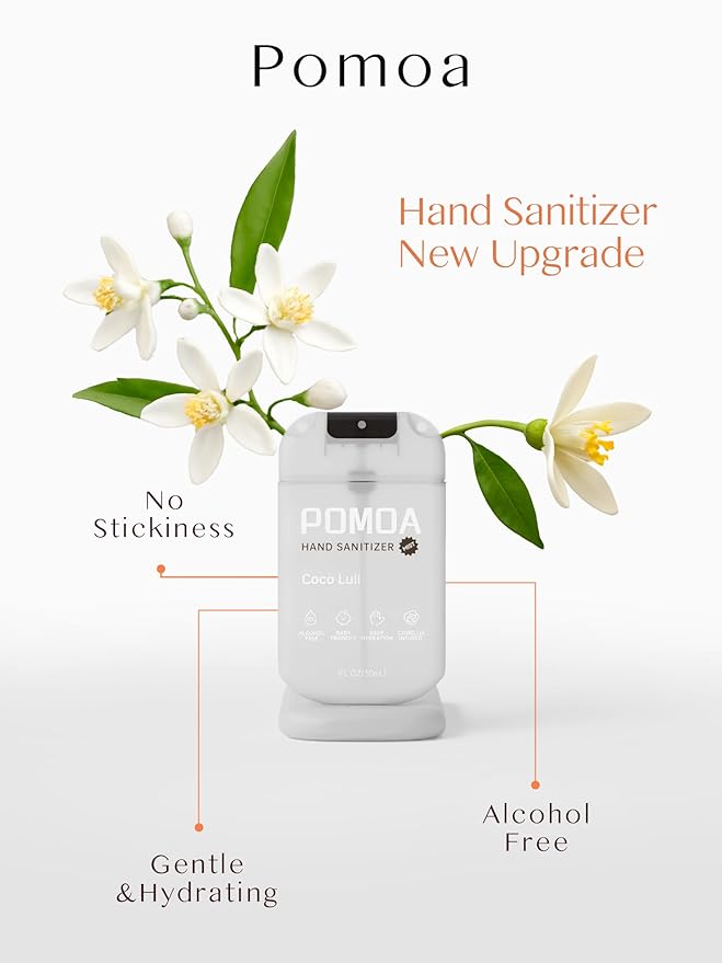 Alcohol Free Hand Sanitizer Spray, Non Irritating, Hydrating and Non Greasy, Gentle Fine Mist, Travel-Friendly Pocket Size 1 Fl Oz, Coco Lull