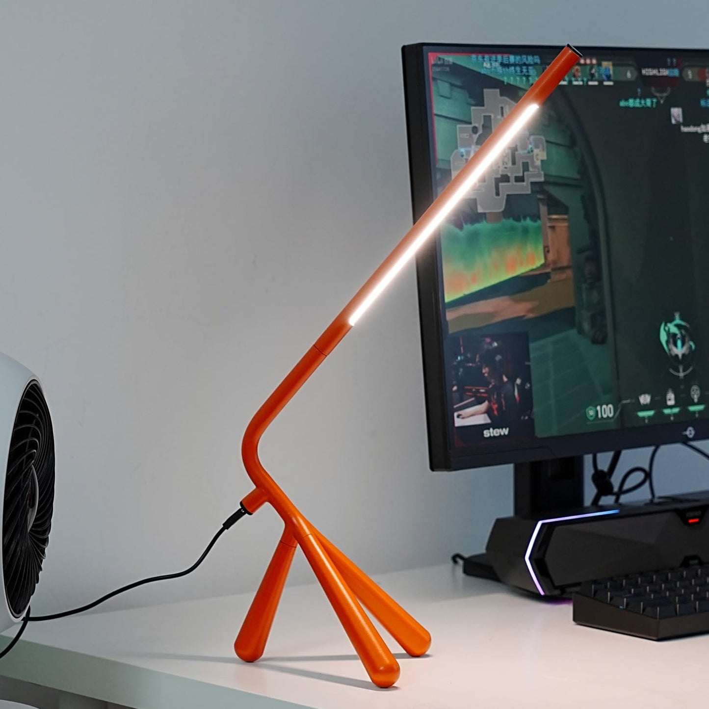 Simisand LED Creative Desk Lamp with USB Tybe-c Stepless Dimmable Eye Caring Desk Light for Home Office Bedroom Bedside College Dorm, Reading Lamp,Decorative Gift Table Lamp Red Orange