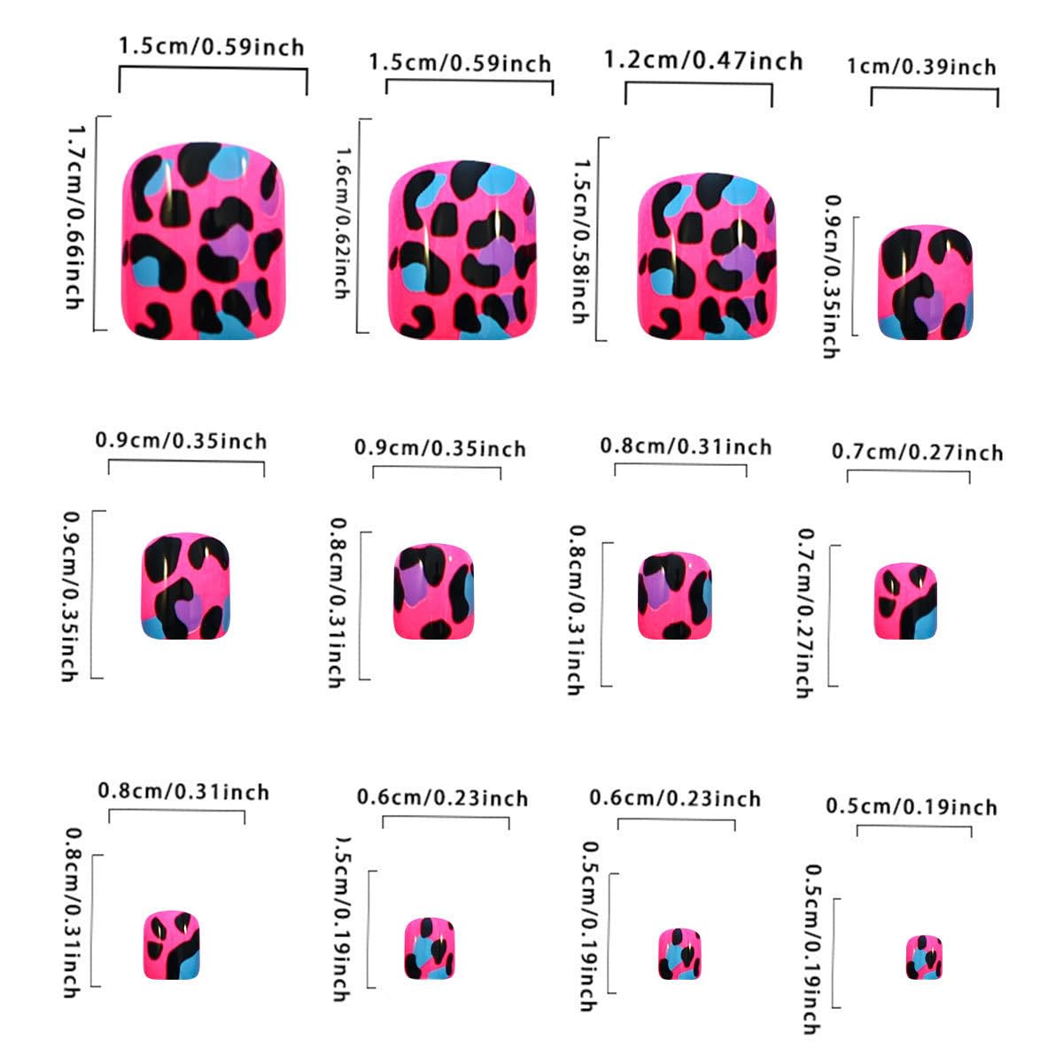 Leopard Print Press on Toenails Short Square Fake Toe Nails with Pink Spotted Leopard Designs Glossy Acrylic Artificial Full Cover False Stick on Toenails for Women Decoration 24Pcs