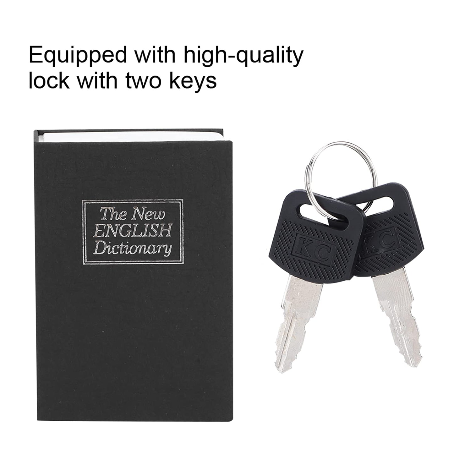 ZAWELIYO Mini Simulation Book Safe Storage Box Money Cash Jewelry Security Lock Case with Keys Metal Safe Box for Home Office Travel Use