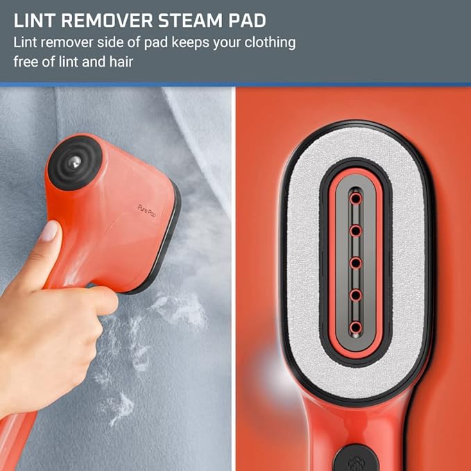 Rowenta PurePop Handheld Steamer for Clothes 1.5 Lbs 15 Second Heatup, 2.3 Oz Capacity 1150 Watts Portable, Ironing, Fabric Steamer, Garment Vacation Essentials, Travel Must Have Red DR2022 DR2022U1