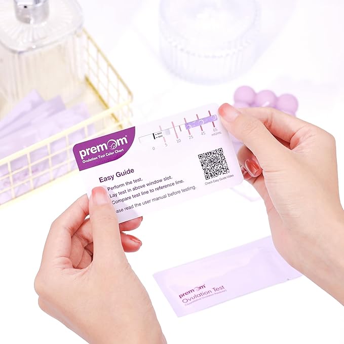 Premom Quantitative Ovulation Predictor Kit: 25 Ovulation Test Strips + 5 Pregnancy Test Strips Combo, with Smart Digital Ovulation Reader App - Accurate Numerical LH Tests