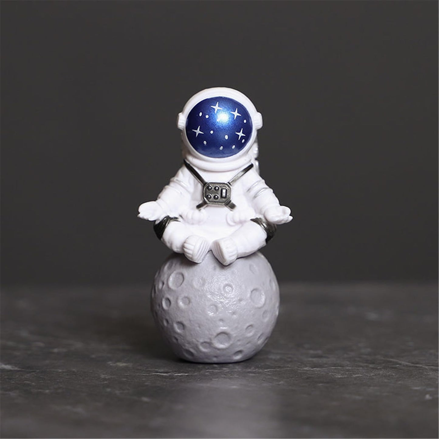 Ni-JASW Blue White Astronaut Statues Set of 4, Spaceman Sculpture Figurines Outer Space Theme Decor for Nursery Room Cake Topper