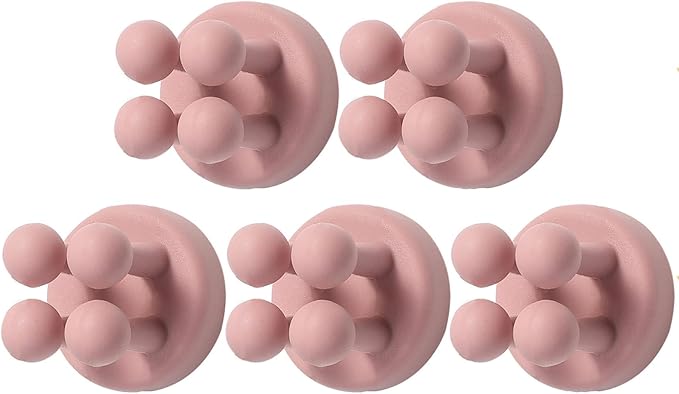ZEZHOU Good Grips Toothbrush Holders - 5Pcs Self Adhesive Silicone Razor Holder Wall Mounted to Mirror for Shower Hanging Towel, Functional Waterproof Hook for Bathroom Kitchen Living Room Office
