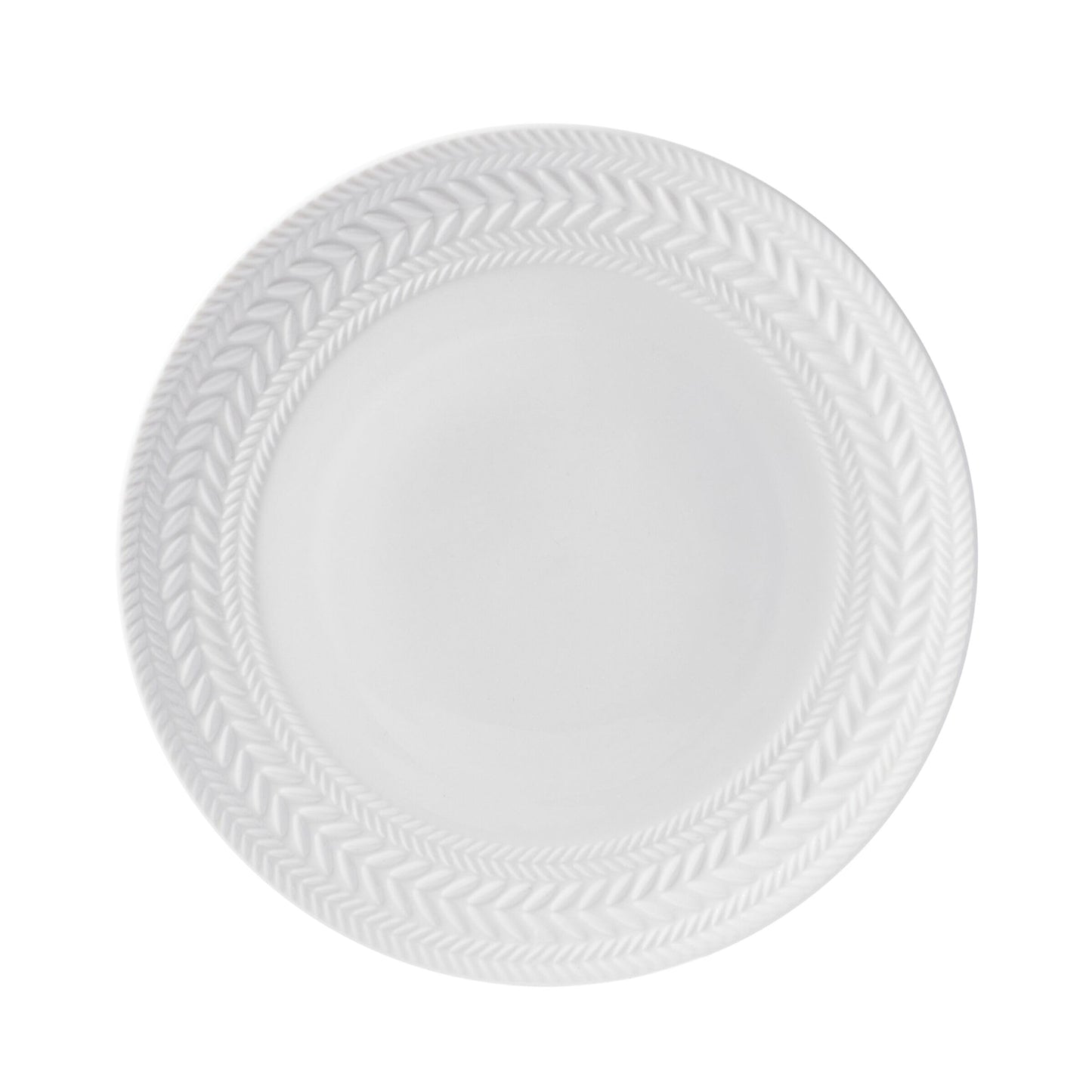 Pfaltzgraff Josephine 24-Piece Dinnerware Set, Porcelain Dish Set with Embossed Basket Weave Design, Service for 8, White Plates and Bowls Sets, Microwave and Dishwasher Safe