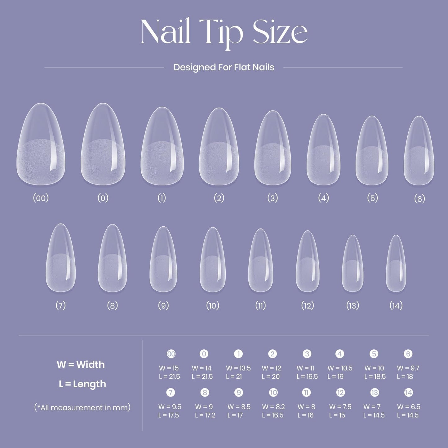 Five Angeles Tipex Instant Apex Nail Tips, Almond Medium Pre-etched Thicker Acrylic Nails, with 15g Tipex Nail Glue,Deep C Curve Matte Underside Press-on Nails, 128pcs 16 Sizes