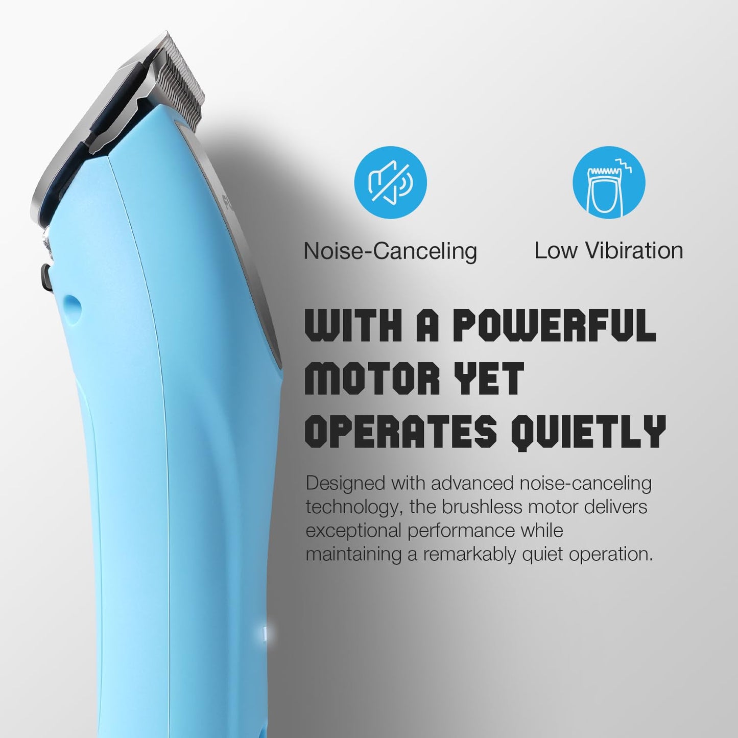 FuzzyFix Professional Dog Clippers for Grooming - 2 Speed for Thick Curly Matted Coats, Low Noise Cordless Pet Hair Trimmer with Detachable A5 Blade & Metal Guide Combs Kit for Horse Animal Breeds