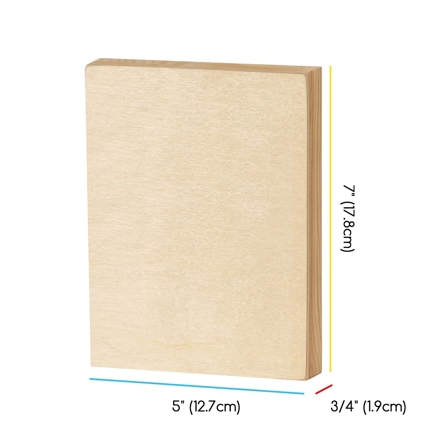 MEEDEN Unfinished Wood Canvas Board: 3/4” Deep 5x7” Wooden Canvas Panel Pack of 6 - Blank Cradled Wood Art Board for Painting