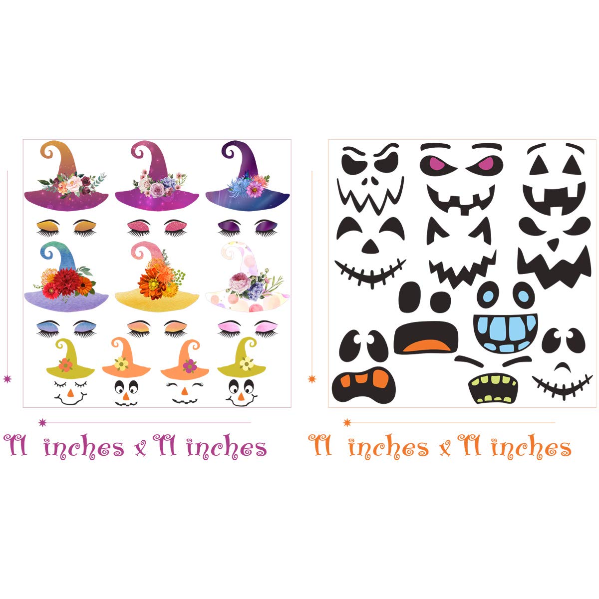 Mozamy Creative Halloween Wall Decals Witches Face Decals Scary Faces Decals Halloween Decor Halloween Home Decorations