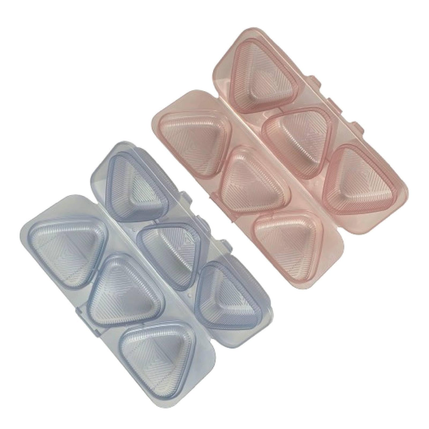 Japanese Rice Ball Mold Set, 2 Pack Mini Triangle Sushi Makers, 3-Grid Rice Ball Shaper, Bento Lunch Tool, Reusable Polypropylene Kitchen Gadget, Dishwasher Safe, Made in Japan