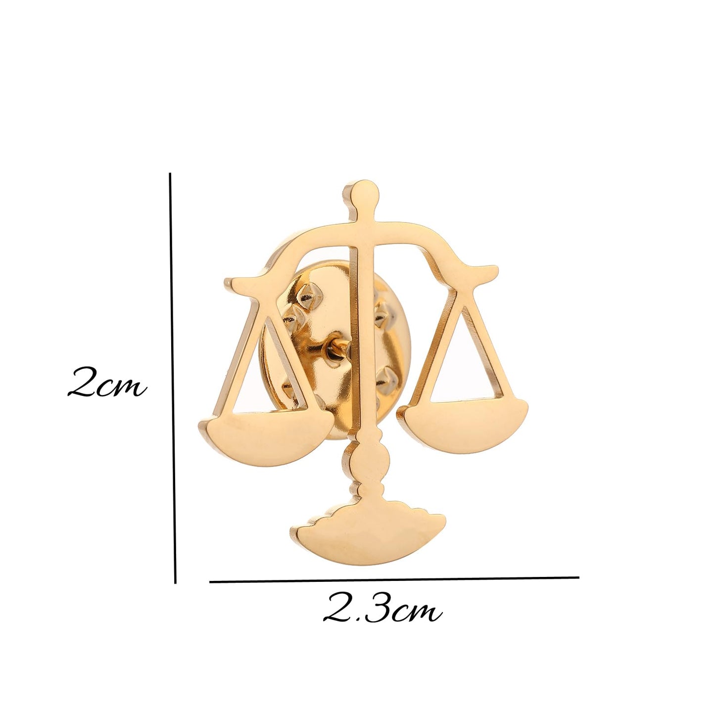 Metal Balance Badges Suit Brooch Libra Scales Brooches For Men (rose gold)