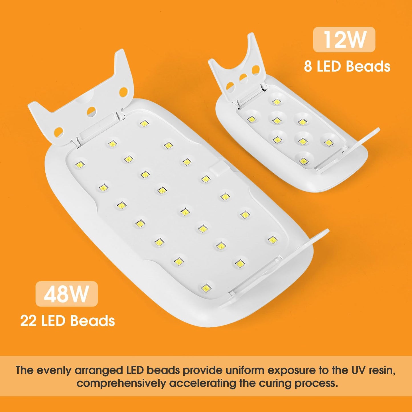 Akisey 2 Pack UV Light for Resin - Large Size Foldable UV Resin Light & Portable Mini Lamp for Resin Molds Curing, Jewelry Making, DIY Craft, Fast Curing & Timing Function