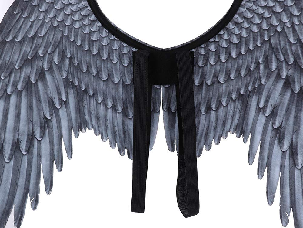 Himine Non-Woven Fabric Festive Party Angel Wings Suitable for Child Decorative Wings (Black)