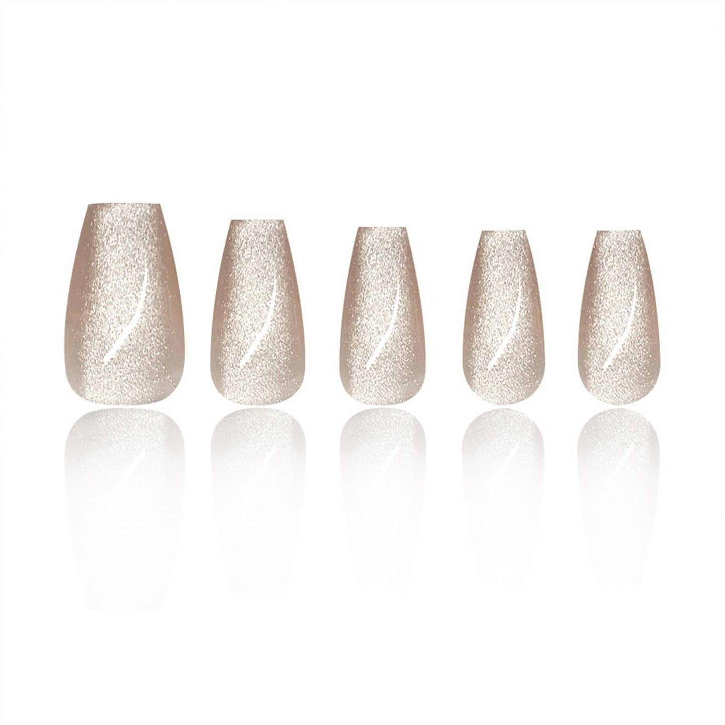 Coffin Press on Nails Short Fake Nails Glitter False Nails Press ons with Designs Glossy Full Cover Acrylic Glue on Nails Artificial Stick on Nail Eye Cat for Women Manicure Decorations 24Pcs