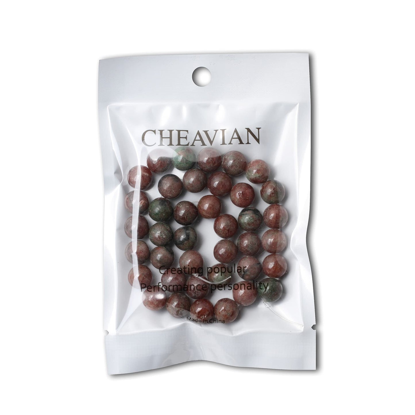 CHEAVIAN 35PCS 10mm Natural Kashgar Garnet Gemstones Round Loose Beads for Jewelry Making 1 Strand 15"