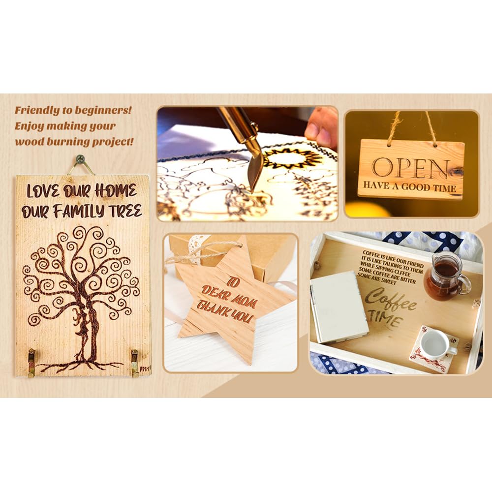 Wood Burning Tips Letters Uppercase Alphabet Number Symbol Branding and Personalization Set (Include 38 Numbers 18 Symbol and 6 Stencils)