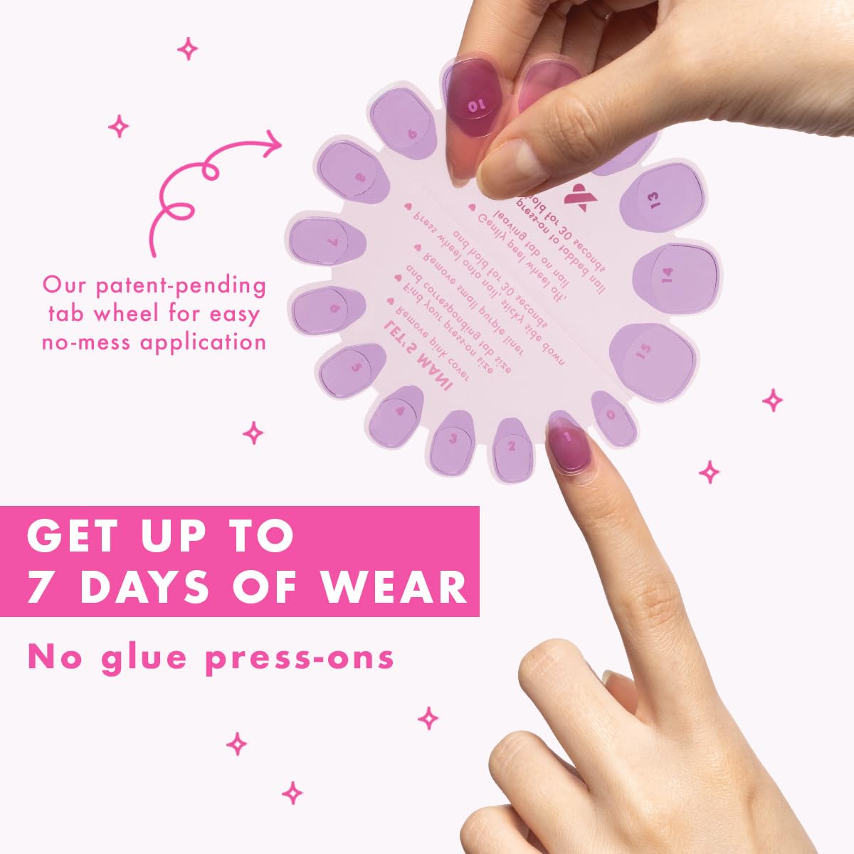 Olive & June Classic Super Stick Mani Press On Nails | No Glue Needed | 32 Tab Nails 16 Sizes | Non-Toxic Tabs Non-Damaging 7-Day Wear | Spring Flowers & Patterns | Extra Short, Round| Organic Swirl