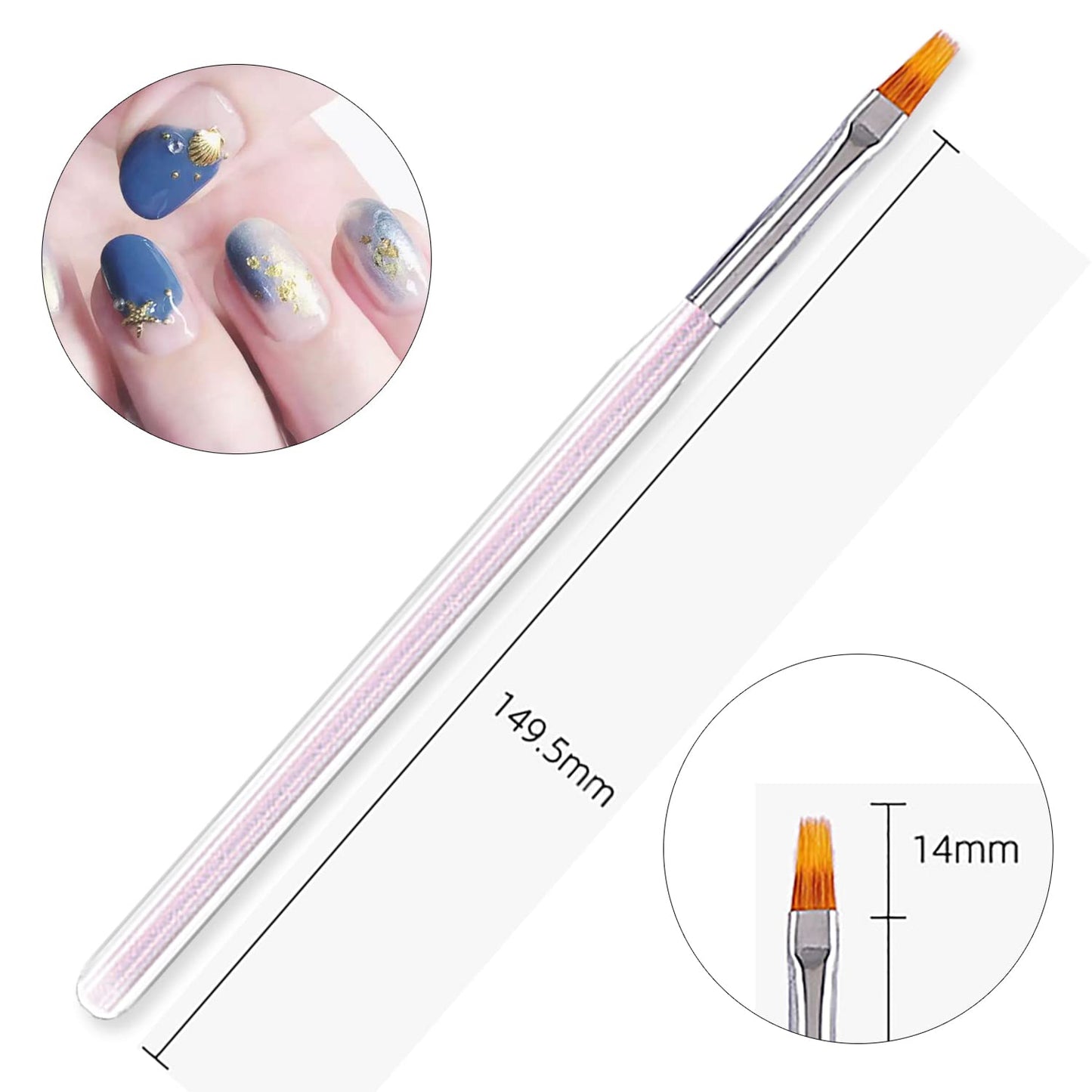 SILPECWEE 4pcs Ombre Nail Brush Nail Sponge Pen Ombre Brush for Gel Nails Acrylic Nail Art Brushes Fan Nail Pen Nail Brushes for Nail Art Design Tools with 4pcs Replaceable Sponge Head