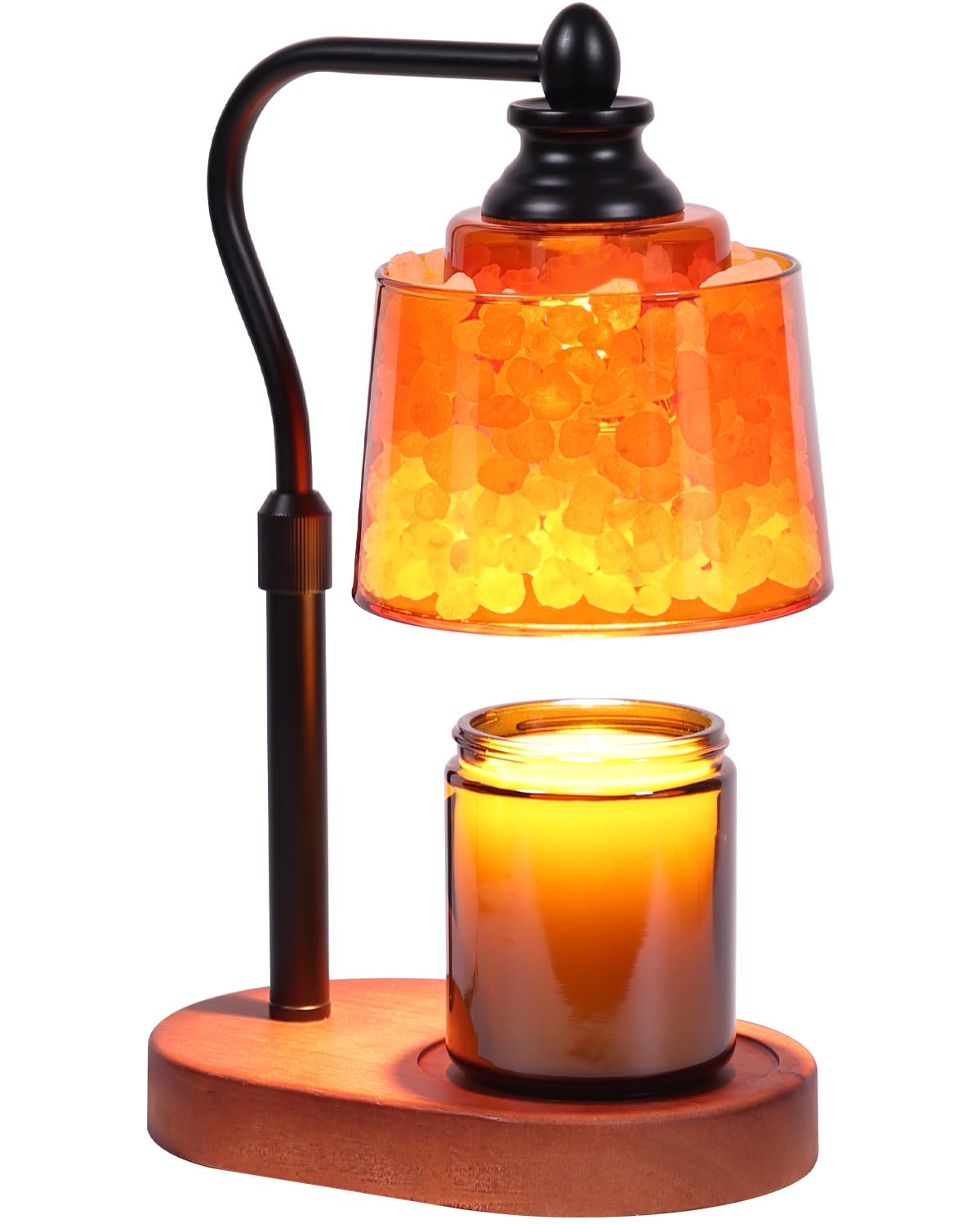 ZAXLZMHSD 3-in-1 Candle Warmer Lamp with Timer Dimmable, Himalayan Salt Lamp & Passive Diffuser, Gifts for Women, House Warming Gifts, Wax Melt Warmer for Jar Candles
