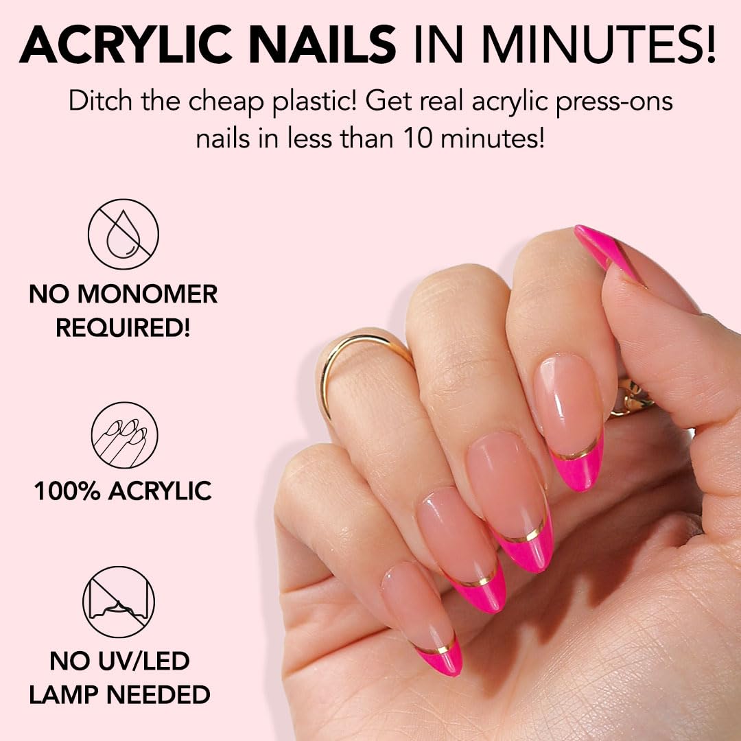 KIARA SKY 100% Acrylic Press On Nails - Chrome Press On Nails | Long-Lasting, Easy Application, Salon-Quality Instant Manicure for Nail Art DIY | 15 sizes - 30 piece Kit