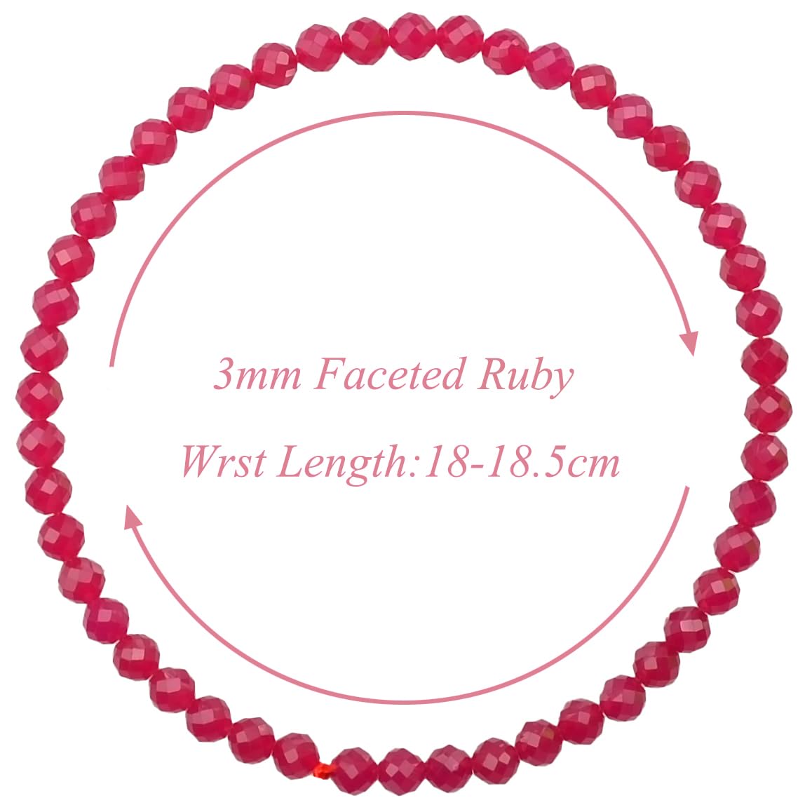 MASSIVE BEADS Natural Genuine Gemstone Beads Healing Crystal Chakra Reiki Jewelry Faceted Round Beads Bracelets (Ruby Jade, 3mm)