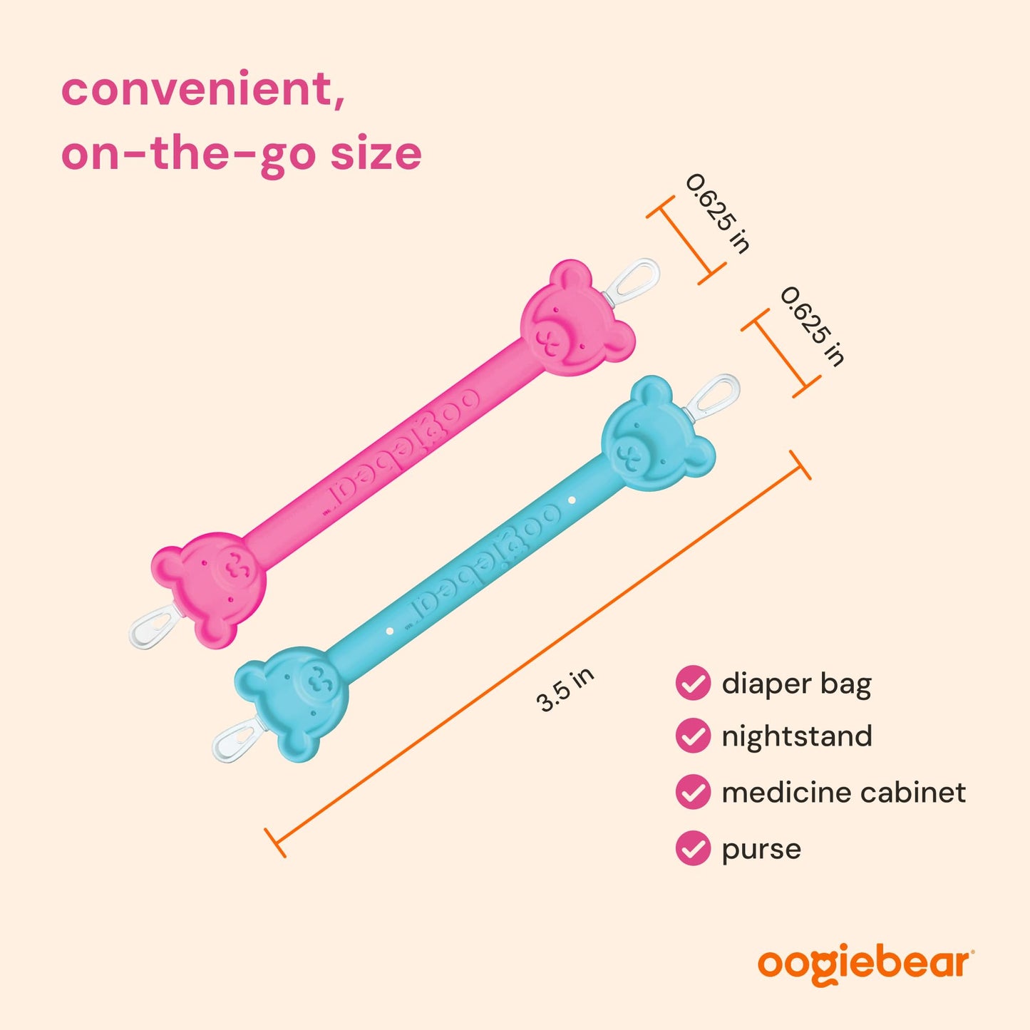 oogiebear: Baby Nose Cleaner & Ear Wax Removal Tool - Safe Booger & Earwax Removal for Newborns, Infants, Toddlers - Dual-Ended - Essential Baby Stuff, Diaper Bag, Raspberry & Seafoam with case