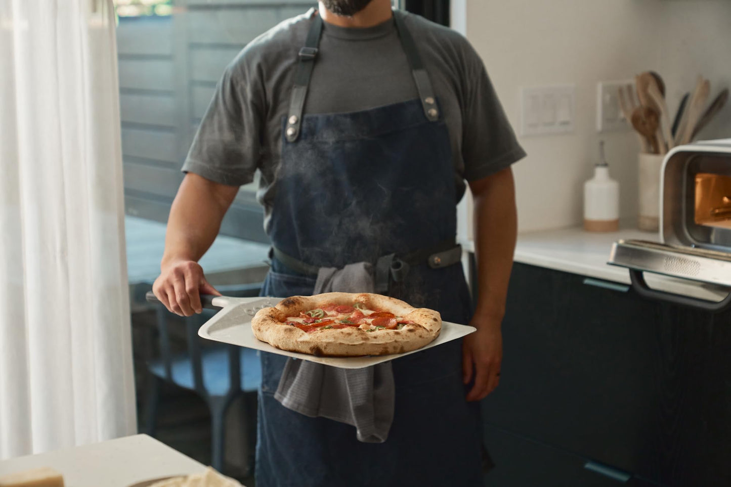 Ooni 12” Compact Pizza Peel - Aluminum Metal Pizza Peel 12 Inch, Lightweight Pizza Turning Peel with Handle, Pizza Oven Accessories