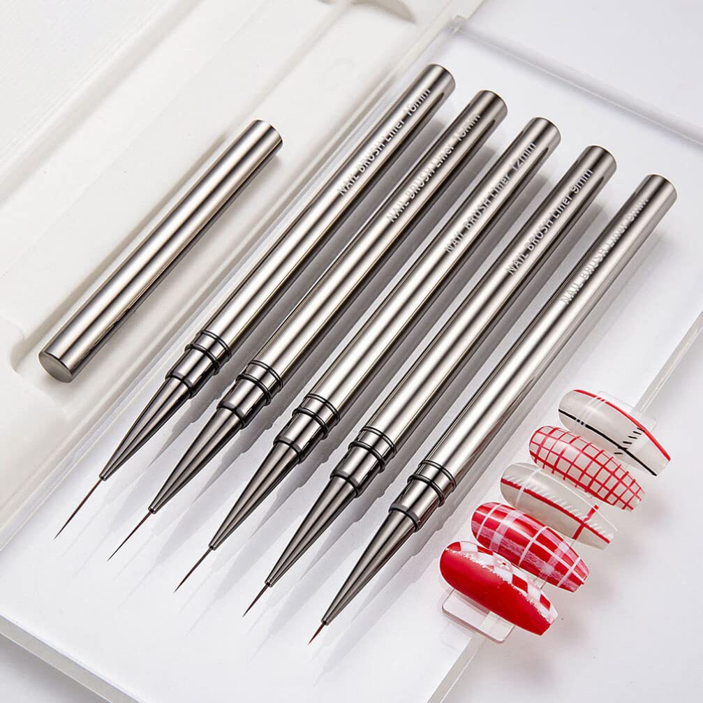 FRCOLOR Nail Art Brush Ultra-Fine Liner Pen 7.08 Inch Precision Manicure Tool for Detailed Nail Drawing and Diy Designs Suitable for Home and Salon Use