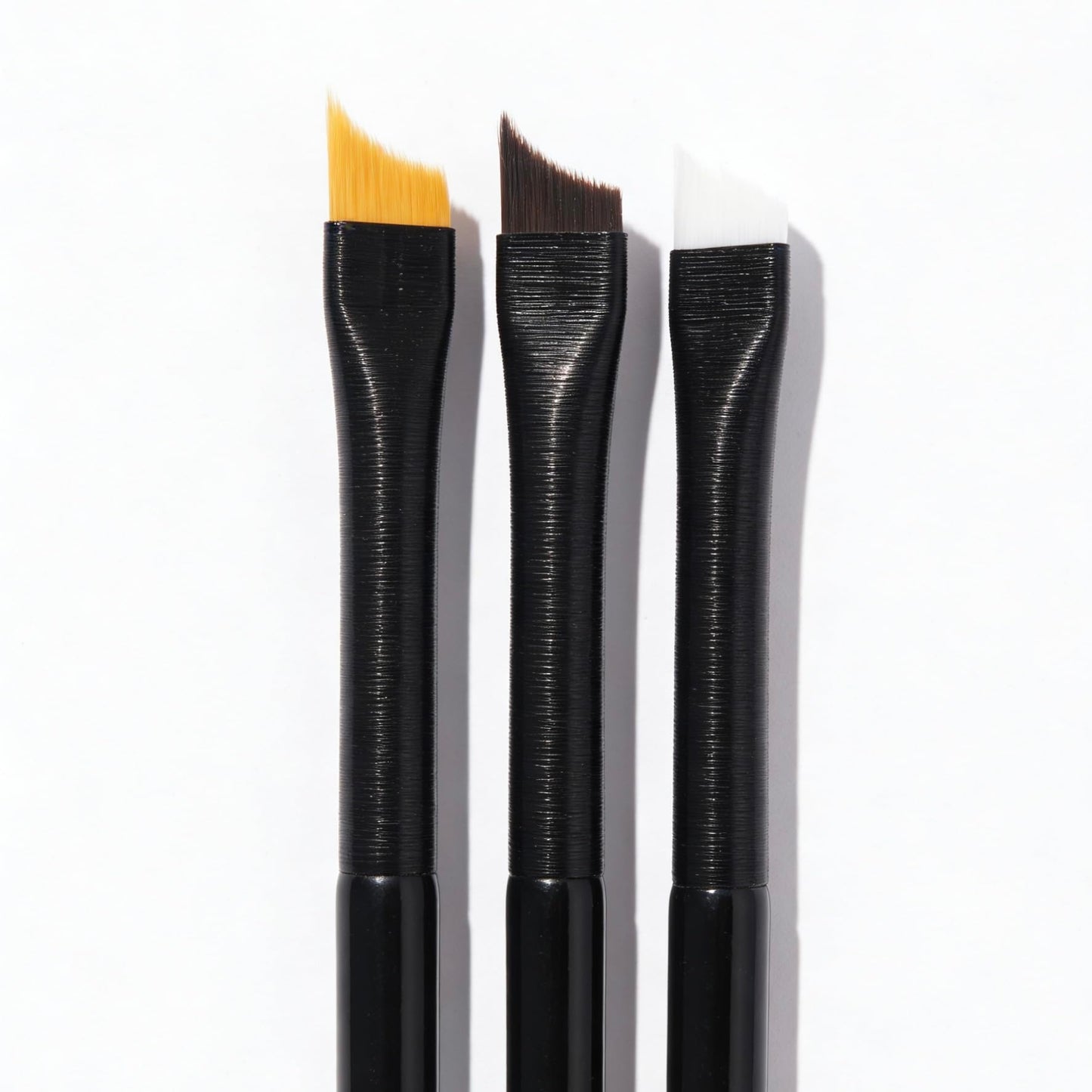 Calyuna Oblique Head French Tip Nail Brush, UV Gel Acrylic Painting Drawing Pen, Black Handle, Pack of 3