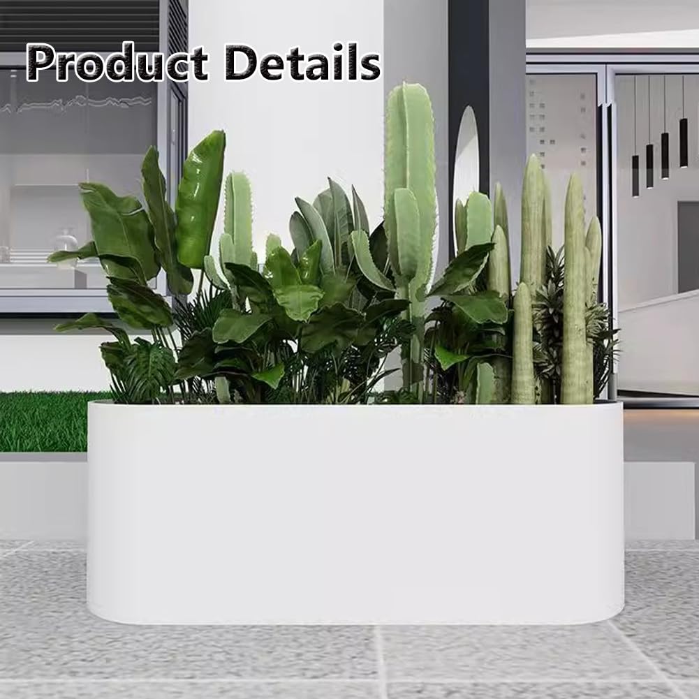 Sions Freestanding Planter Garden Beds, Outdoor Galvanized Planter Raised Garden Boxes, Raised Vegetable Gardens and Balcony Plant Tray Planting Beds,White 60cm*30cm*70cm
