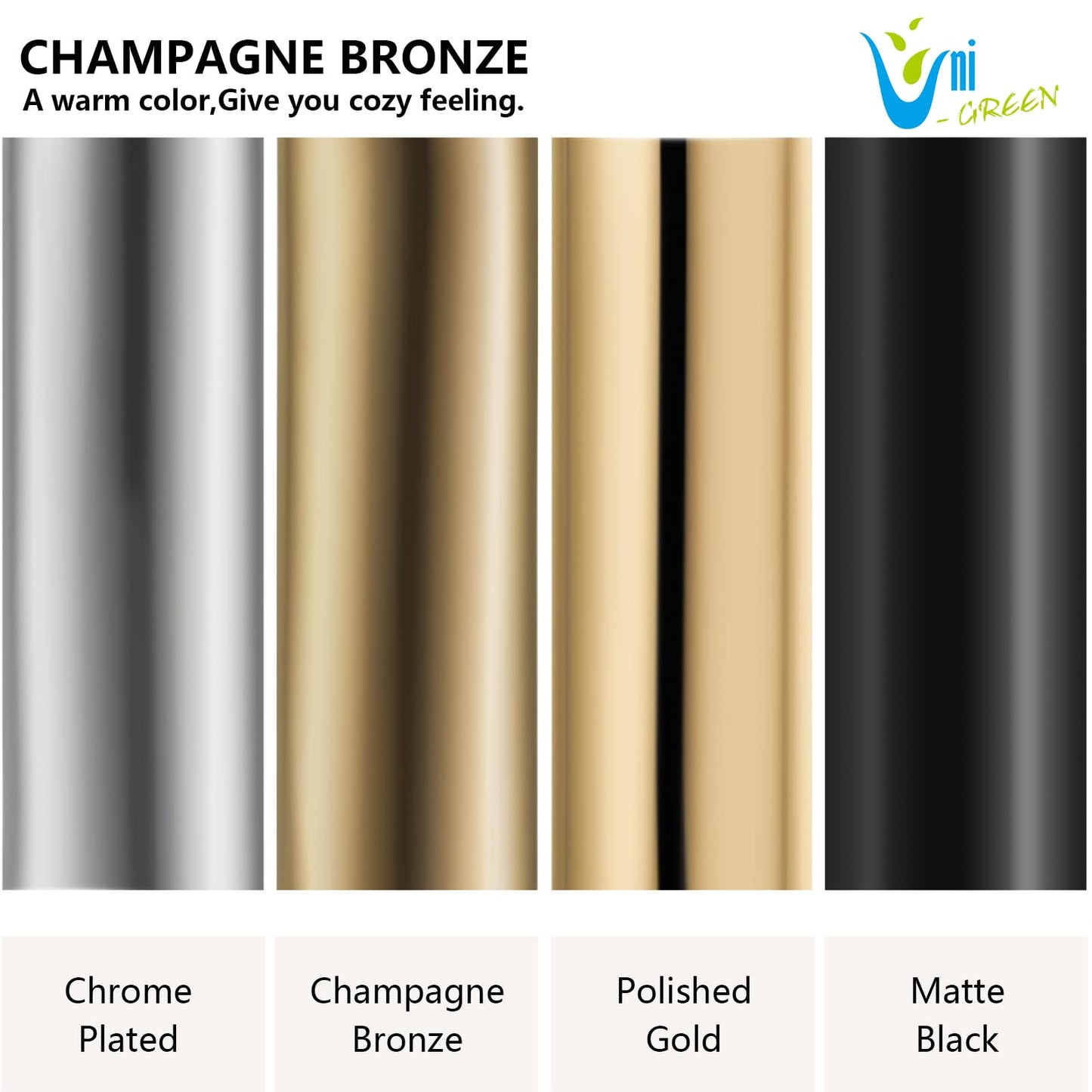 Uni-Green Champagne Bronze Shower Drain 4-1/4 Inch - Square Gold Shower Drain Kit with ABS Flange for 2" or 3" Pipe - Low Profile 304 Stainless Steel Shower Floor Drain Kit with Hair Carcher