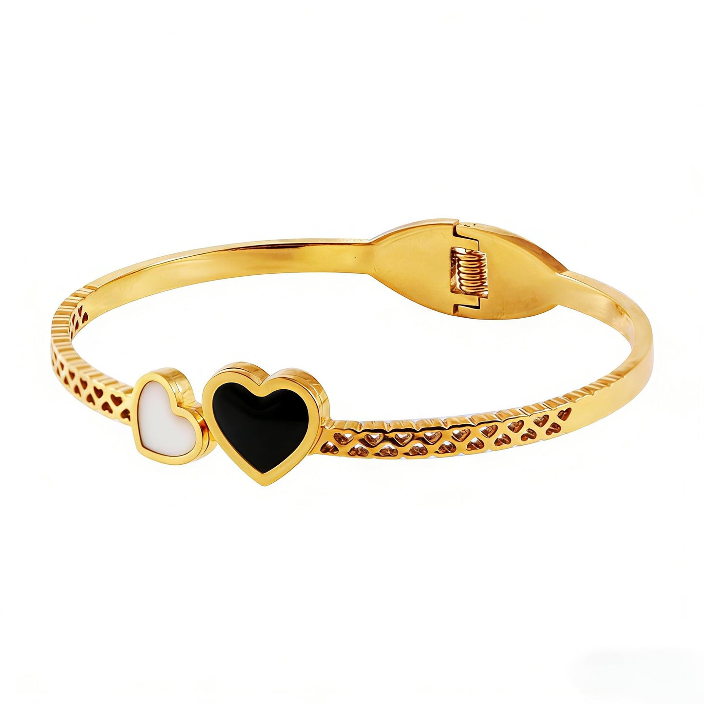 Vbvbip 18K Gold Plated 316L Stainless Steel Bangle Bracelet Collection - 12 Unique Designs + Matching Diamond-Accent Titanium Steel Chain, Gift for Women