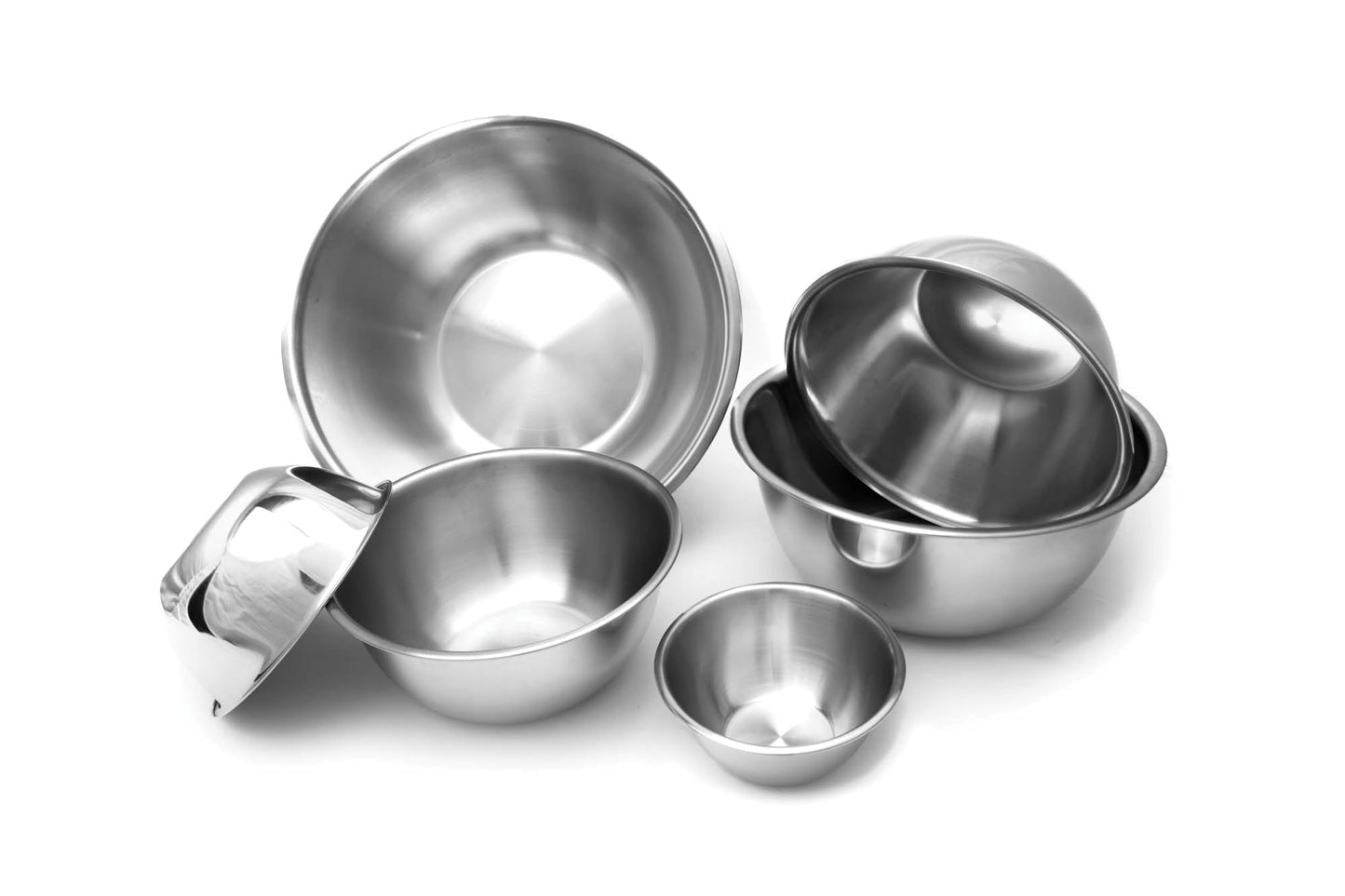 Fox Run 6-Piece Nesting Stainless Steel Polished Mirror Finish Mixing Bowls Set, 0.5, 1.25, 2.75, 4.25, 6.25 and 10.75 Quart