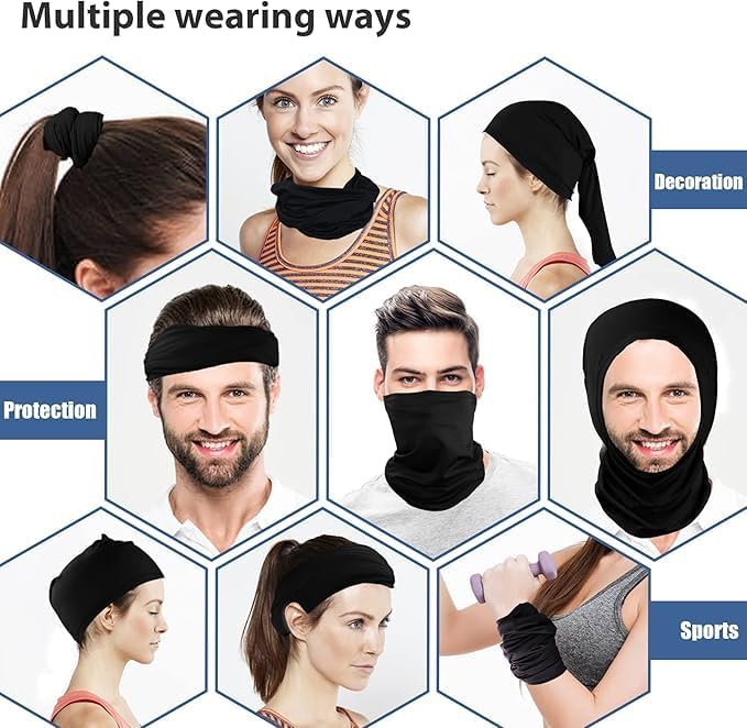 Sun Protection Face Mask Neck Gaiter - 9 Pack Breathable UV Protection Scarf for Men & Women, Hiking, Cycling, Fishing
