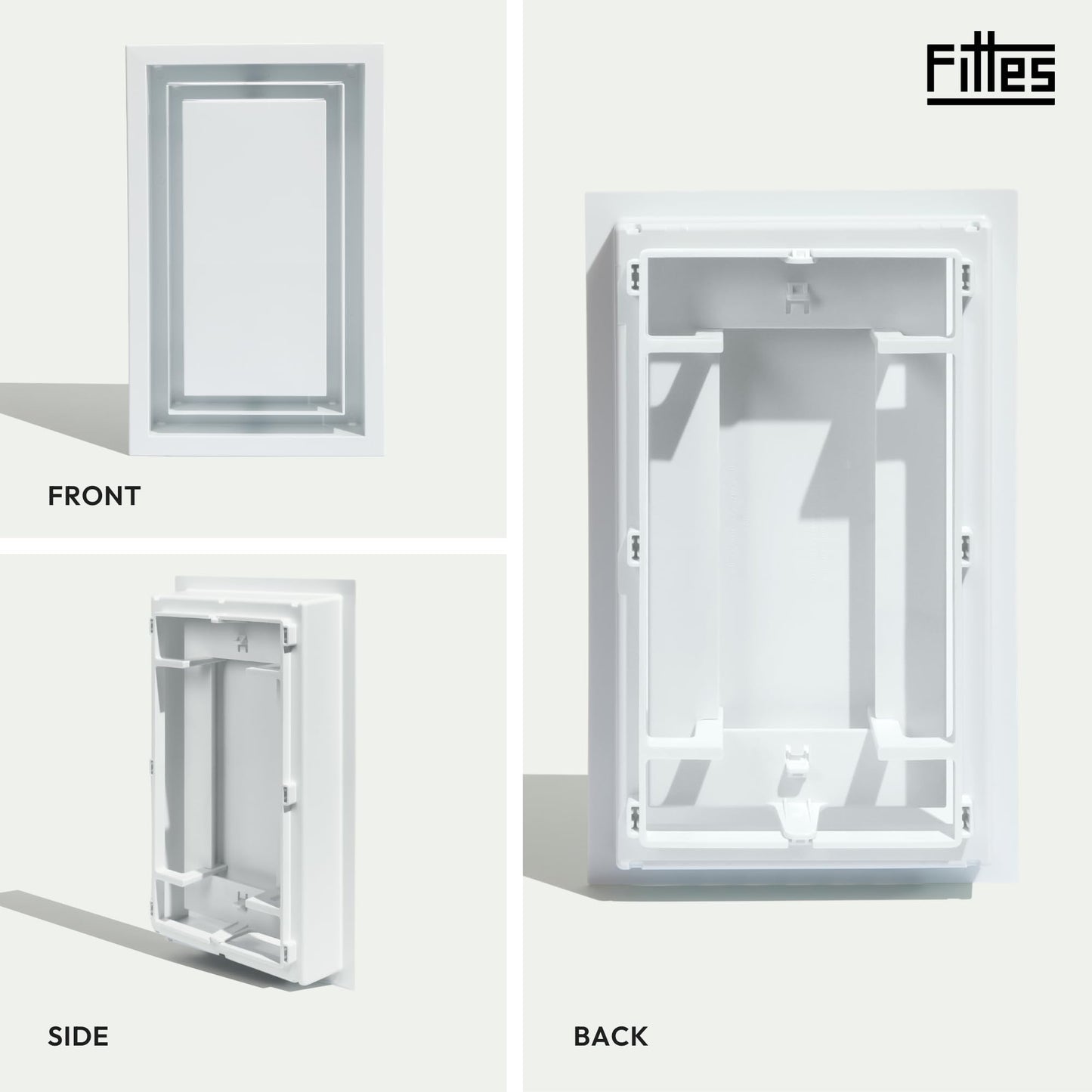 Fittes Framed Wall Vent [Lite+] - 6"x10" - Cotton White - 1 Pack