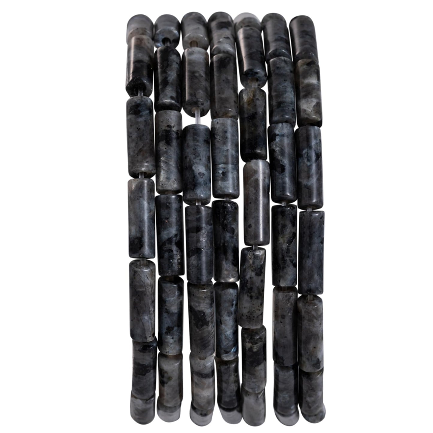 Natural Black Spectrolite Cylinder Tube Beads 4x13mm 38cm/str Loose Semi Gemstone Stone Beads for Making Bracelets Necklace Earrings