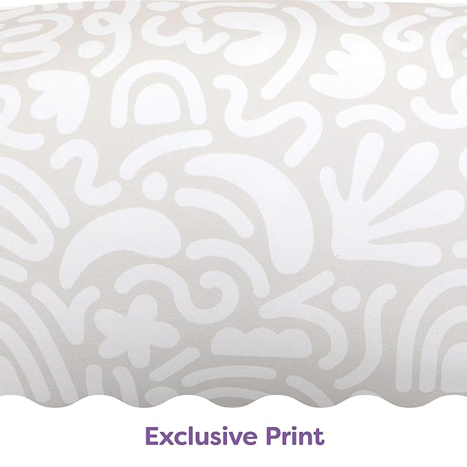 Boppy Nursing Pillow, Cream Retro Squiggles, Larger, More Supportive Pillow for Breastfeeding and Bottle Feeding; Firmer Fill, Higher Lift, Larger Area Than Original Nursing Pillow; JPMA Certified