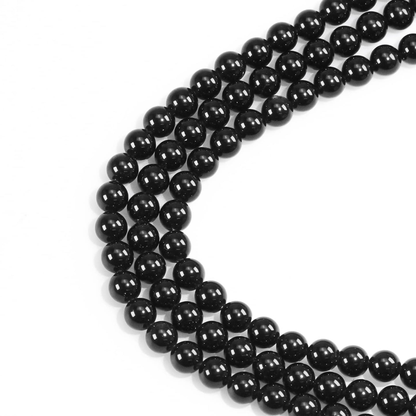 6mm Natural Gemstone Round Black Obsidian Loose Beads for Jewelry Making Bracelets Necklace Earrings Art Craft (60-62pcs/strand)