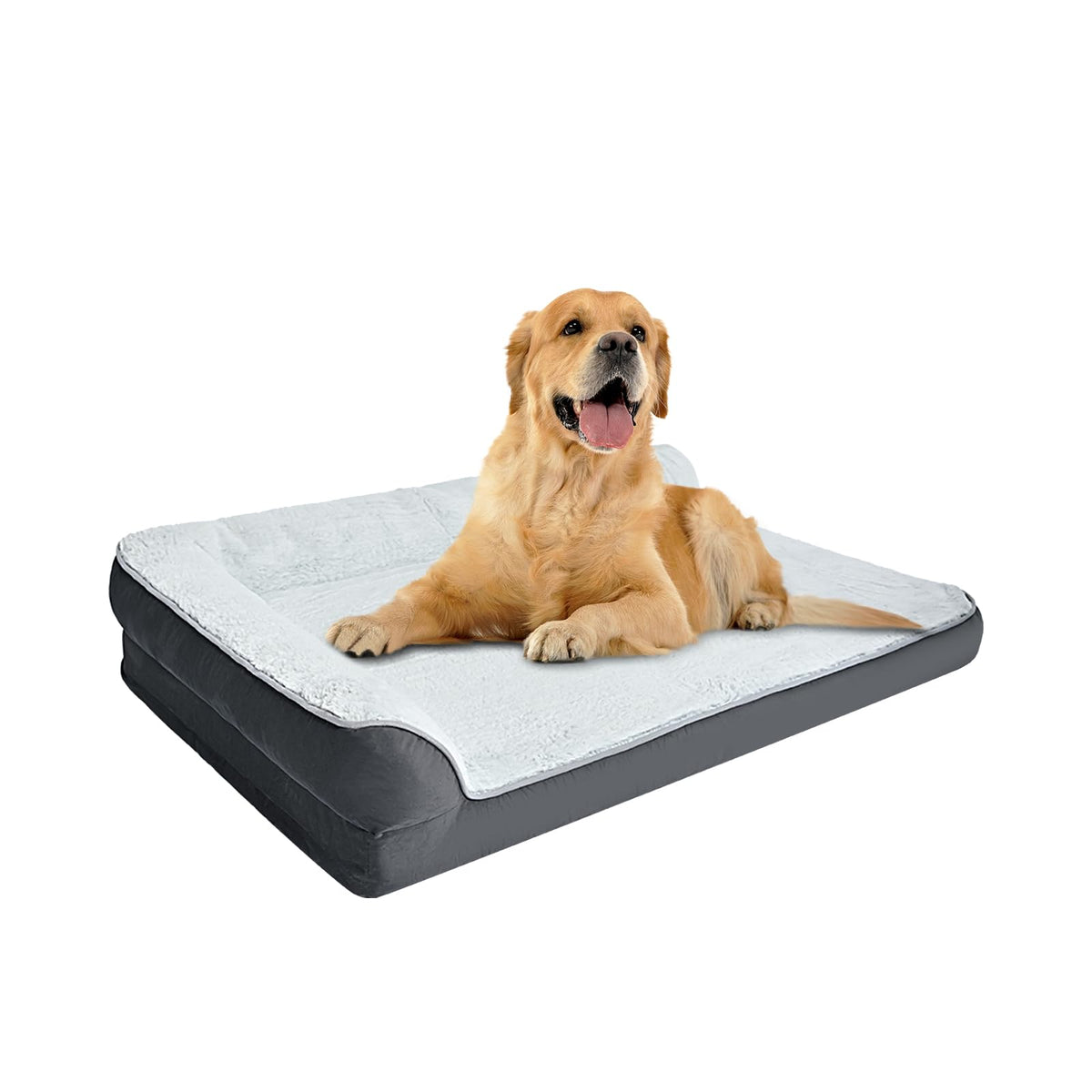 Washable Orthopedic Dog Bed for Large Dogs, Anti-Slip Pet Sofa Bed for Indoor Dogs, Crate Bed, 42 Inches, Gray, Large