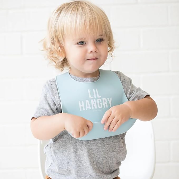 Bella Tunno Wonder Bib - Adjustable Silicone Baby Bibs for Girls & Boys, Durable and Waterproof BPA Free Silicone, Lil Hangry,One Size,WB224