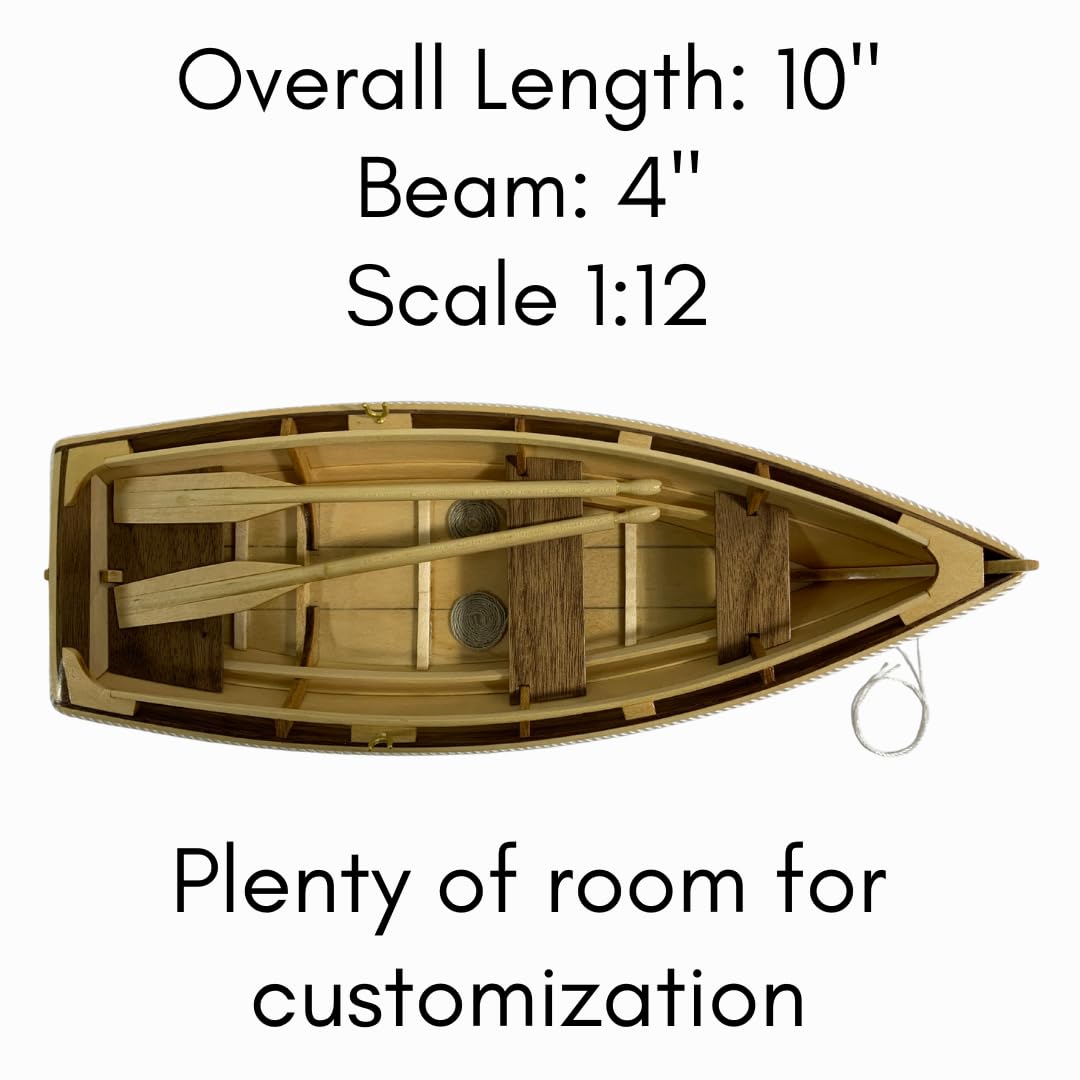 Complete Wooden Model Boat Building Kit - Made in USA - Includes Tools, Glue & Paint - Beginner DIY Dinghy Kit - 1:12 Scale