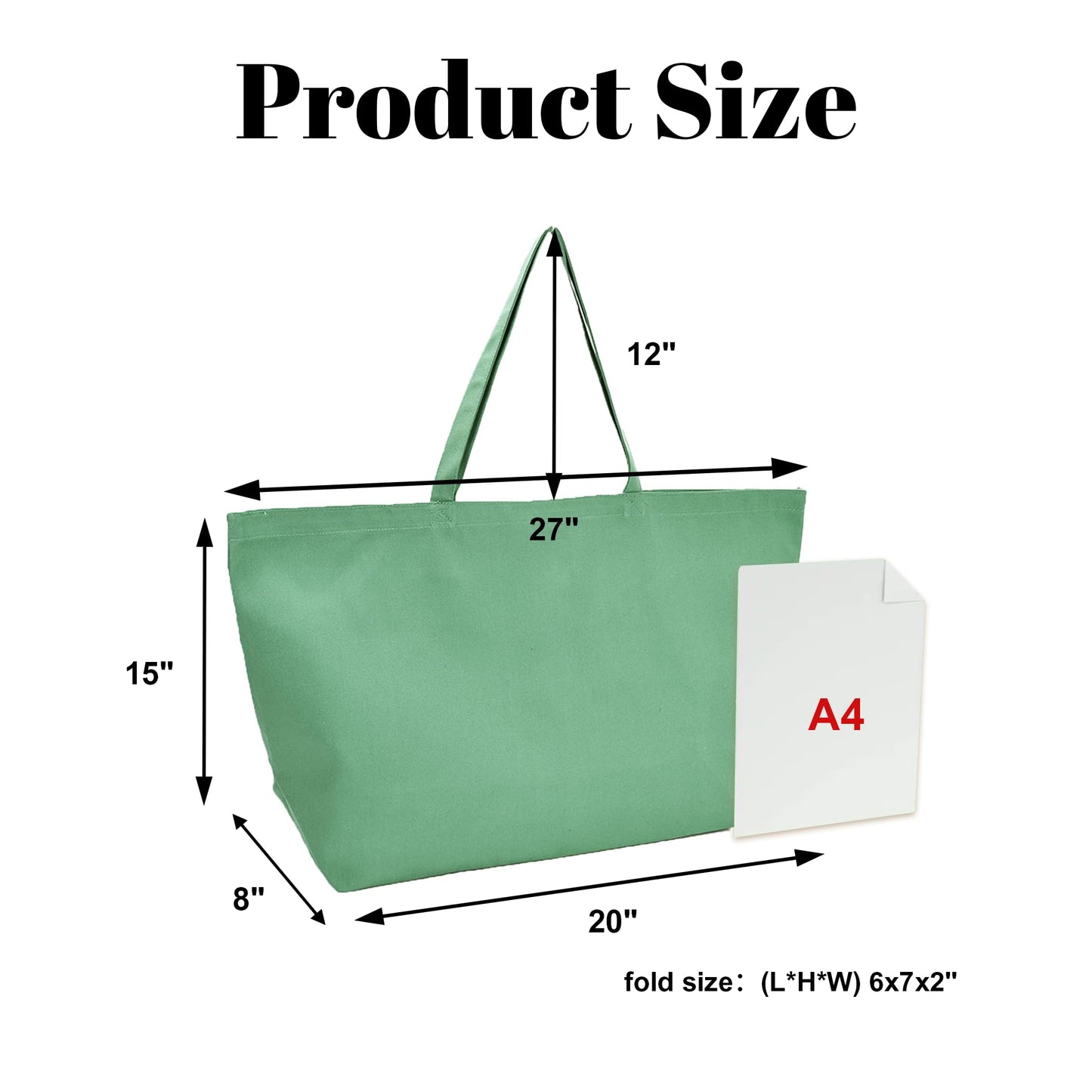 Ghsiuly Large Canvas Tote Bag - Reusable Grocery Bag Foldable Heavy Duty Shopping Bag for DIY Art Crafts Painting Embroidery