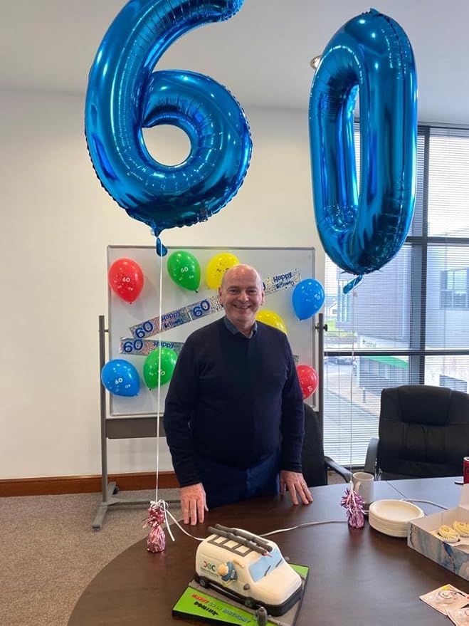 Metallic Blue Number 7 Balloon 40 Inch, 7th Birthday Party Decorations for Children, Giant 7 Foil Balloon for Party Supplies