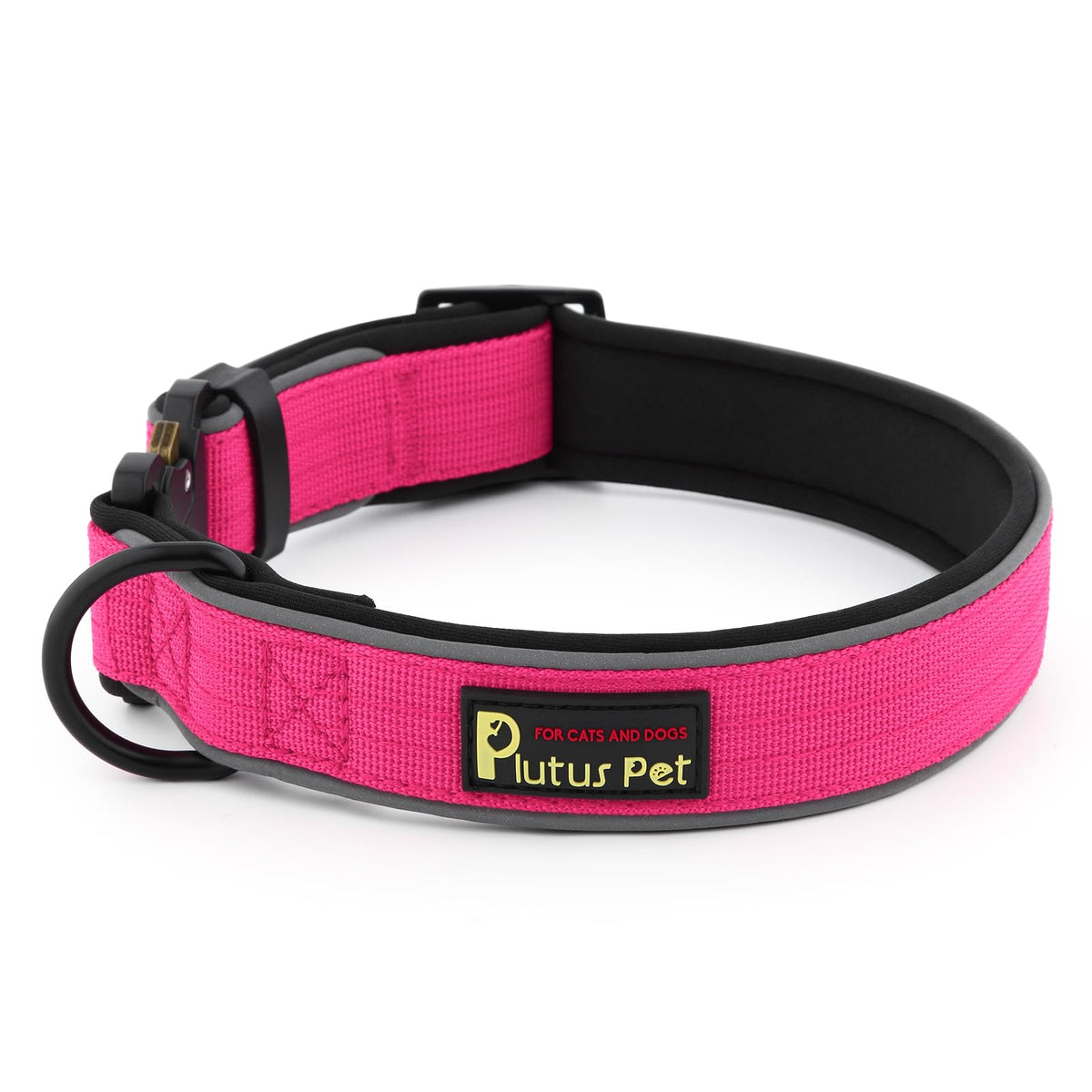 Plutus Pet Tactical Dog Collar, Reflective, for Small Medium Large Dogs