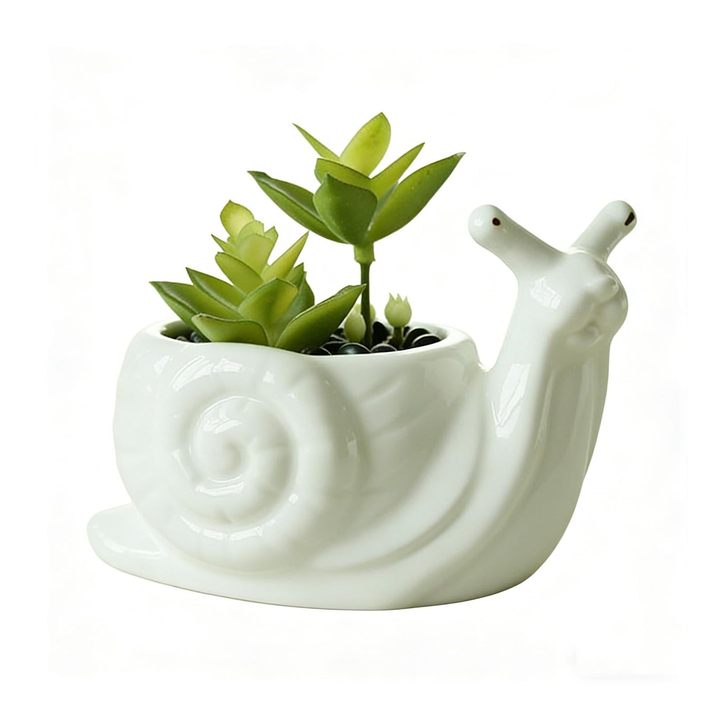 Youfui Snail Succulent Planter, Ceramic Animal Flower Pot for Home Office Desk Decor, Small Cactus Planter Pot, for Plant Lovers