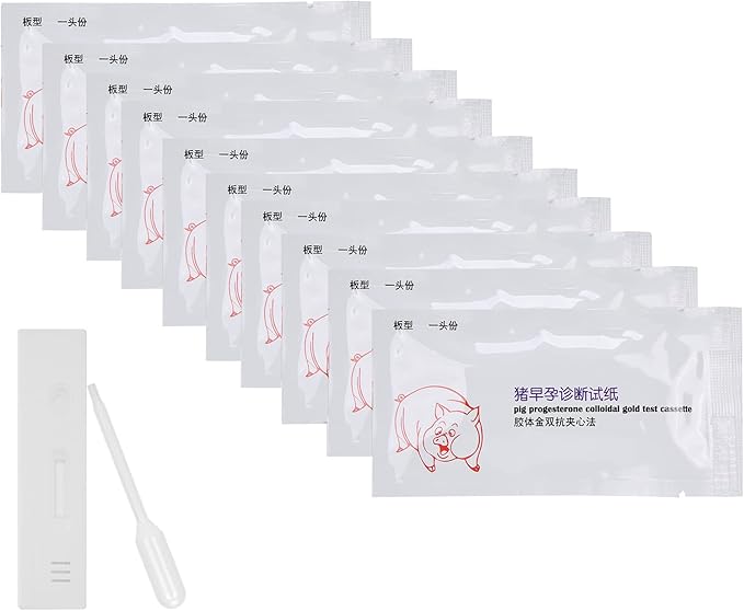 Pig Pregnancy Test Strip, Pack of 10 Disposable Pig Pregnancy Test Strip Early Pregnant Detection Testing Tool Veterinary Equipment Livestock Supply for Pig Early Pregnancy Testing