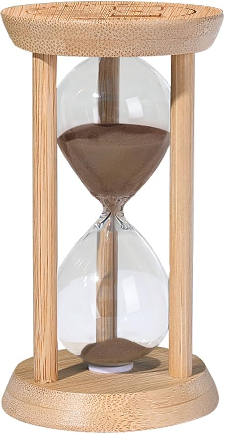 Wood Sand Timer,15 Minute Hourglass,Brown Sandglass 15 Min,Mini Sand Watch,Reloj de Arena 15 Minuto for Toothbrush Timer,Cooking,Baking,Game, Gift